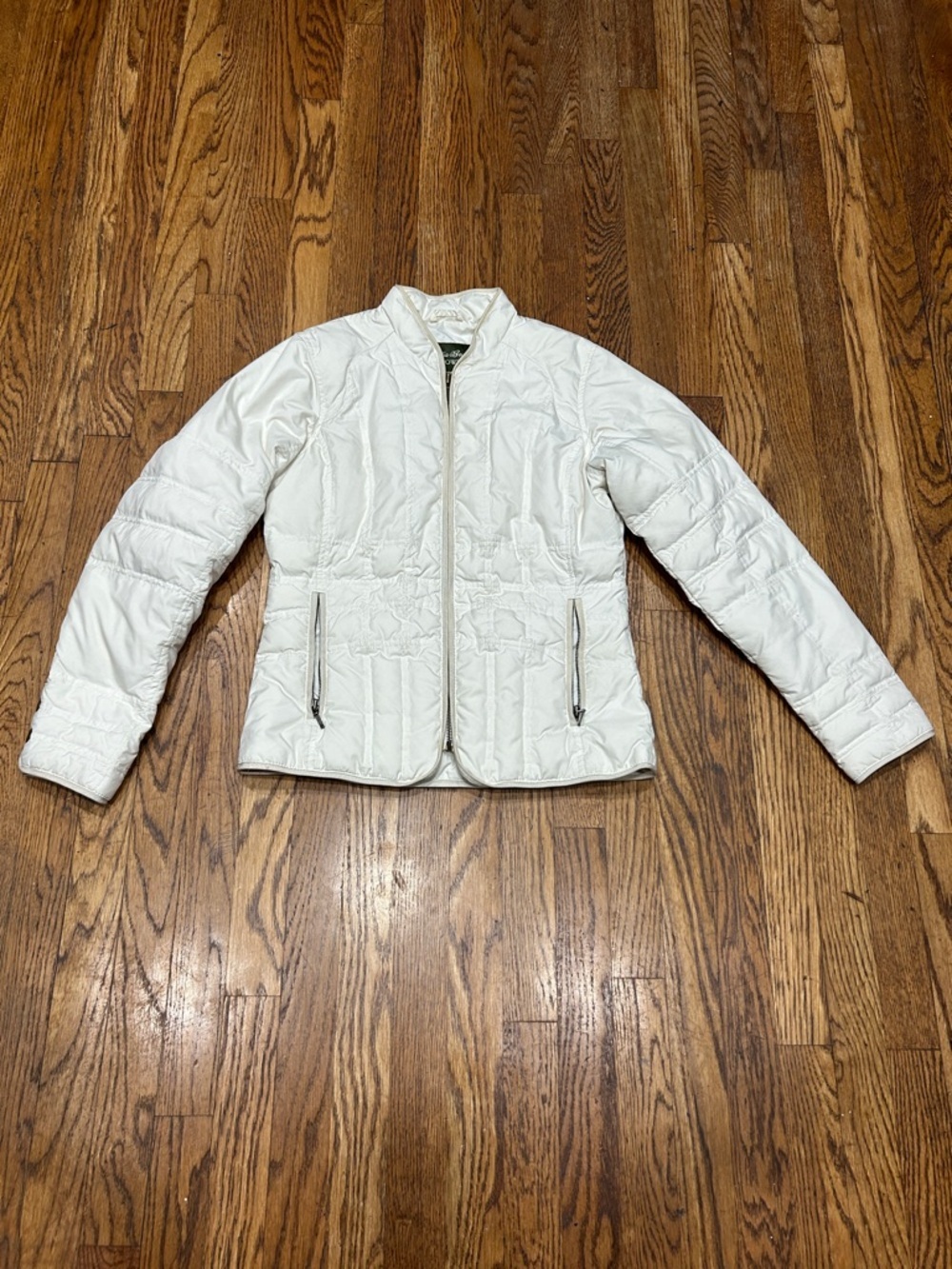 Eddie Bauer DOWN Women's White Quilted Goose Down Puffer Jacket Y2K